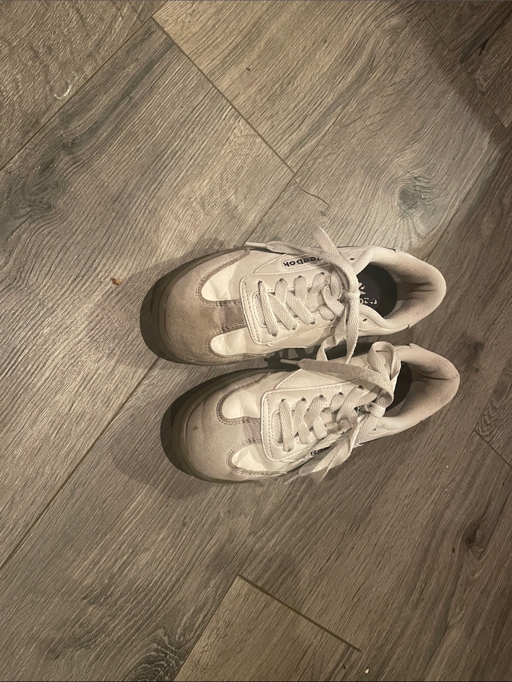 Reebok kids Neutral Beige and White Retro Sneakers
